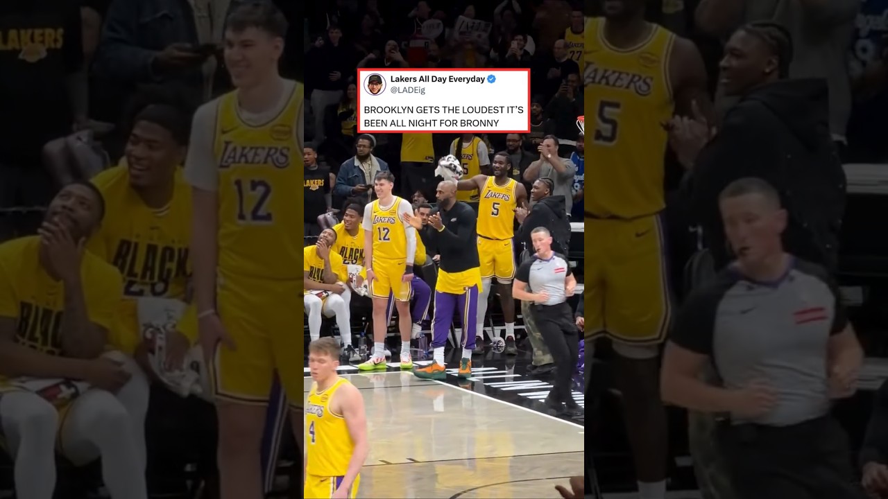 LeBron watching Nets go WILD for Bronny😭