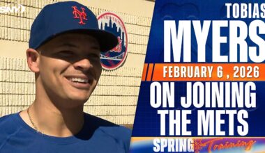 Mets pitcher Tobias Myers says that Freddy Peralta "brings the best out of" him