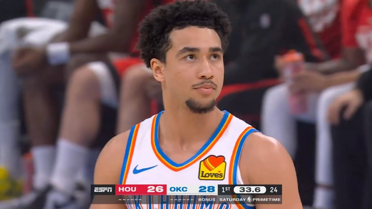 Jared McCain standing ovation and scores first bucket in OKC debut vs Rockets