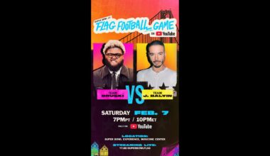 [YT Shorts] Team J Balvin vs. Team Druski: YouTube SBLX Flag Football Game