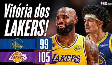 LEBRON lidera, e LAKERS vencem WARRIORS; GUI SANTOS faz 6º jogo seguido acima de 10 pontos