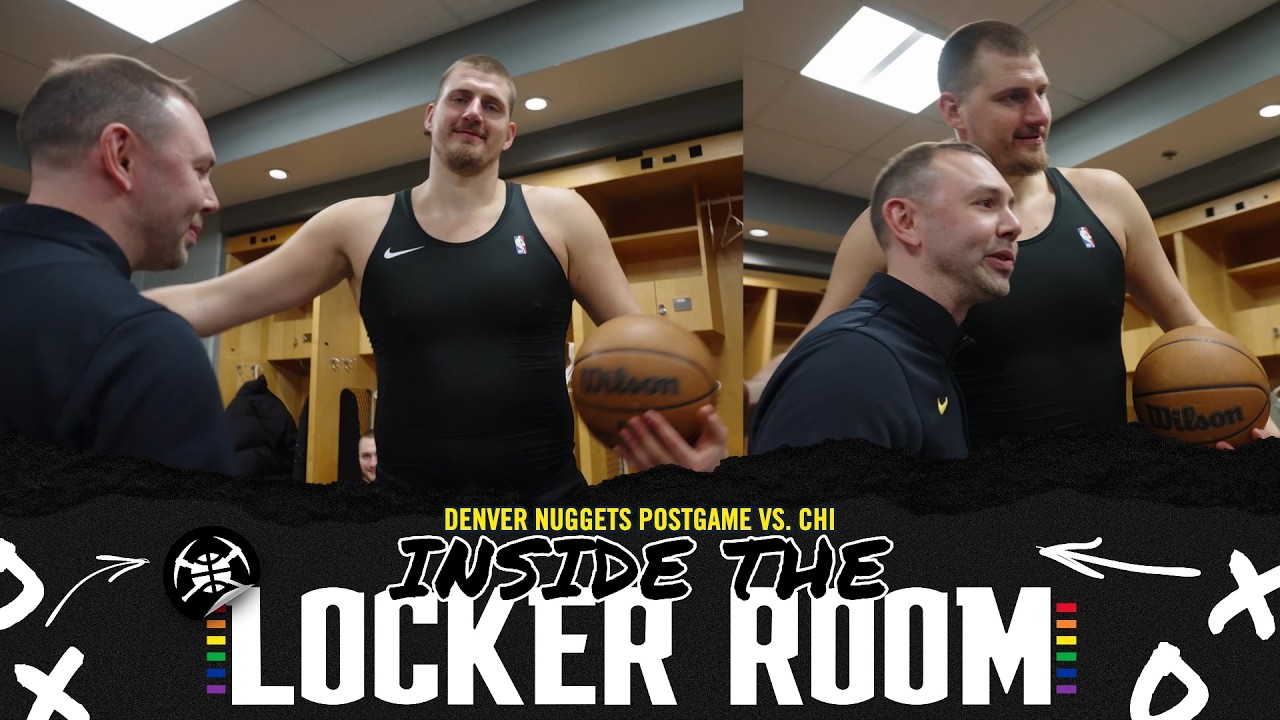 Nikola Jokić Gets The Game Ball | Denver Nuggets Locker Room After Win vs. CHI