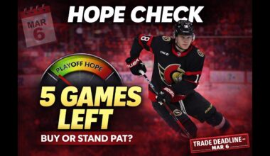 Hope Check at the Break: Five Games to Decide the Ottawa Senators’ Deadline Plan