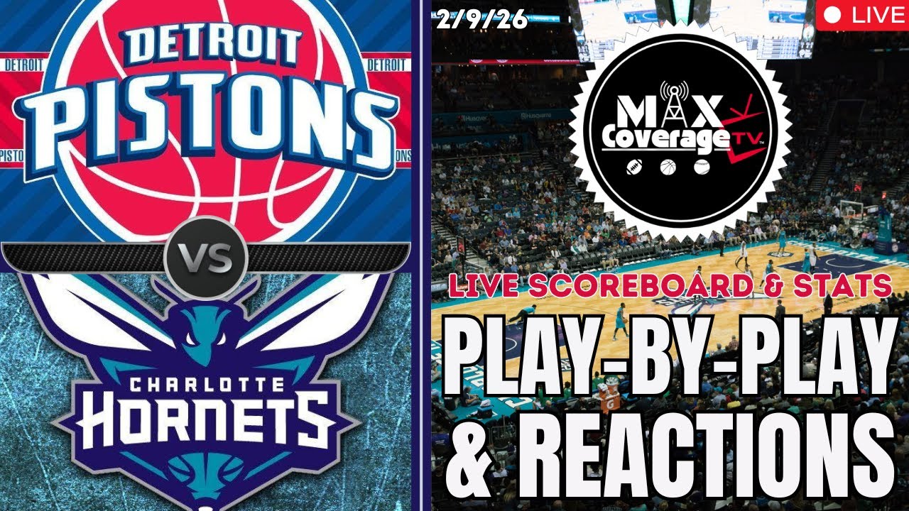 🔴LIVE - Detroit Pistons vs Charlotte Hornets - Play-By-Play & Reactions (2/9/26)