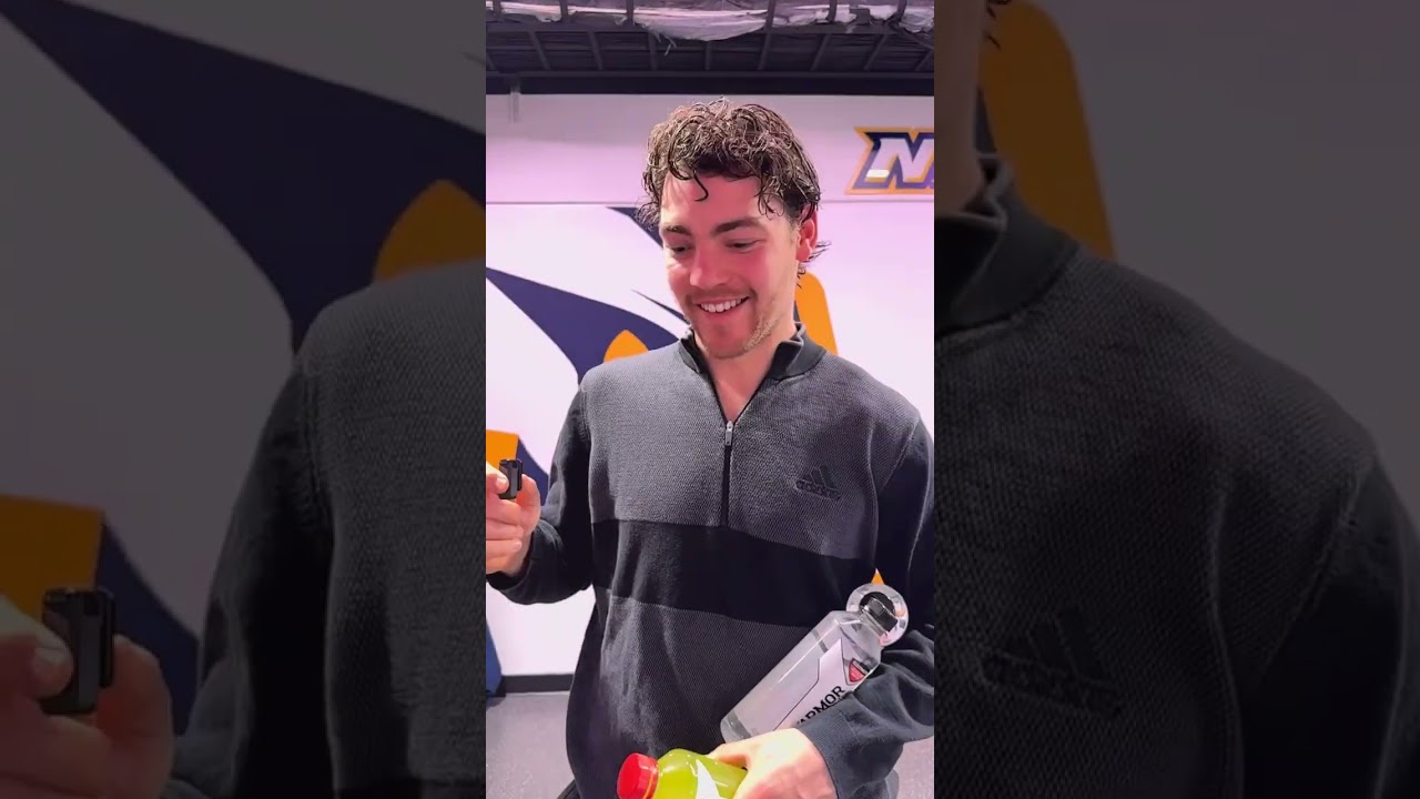 Mini Mic: Asking players to name a famous person with a mustache #predsnhl