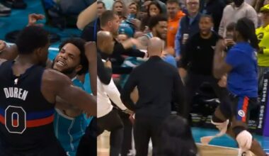 Pistons vs Hornets HUGE FIGHT - Duren vs Moussa and Isaiah Stewart runs at Bridges