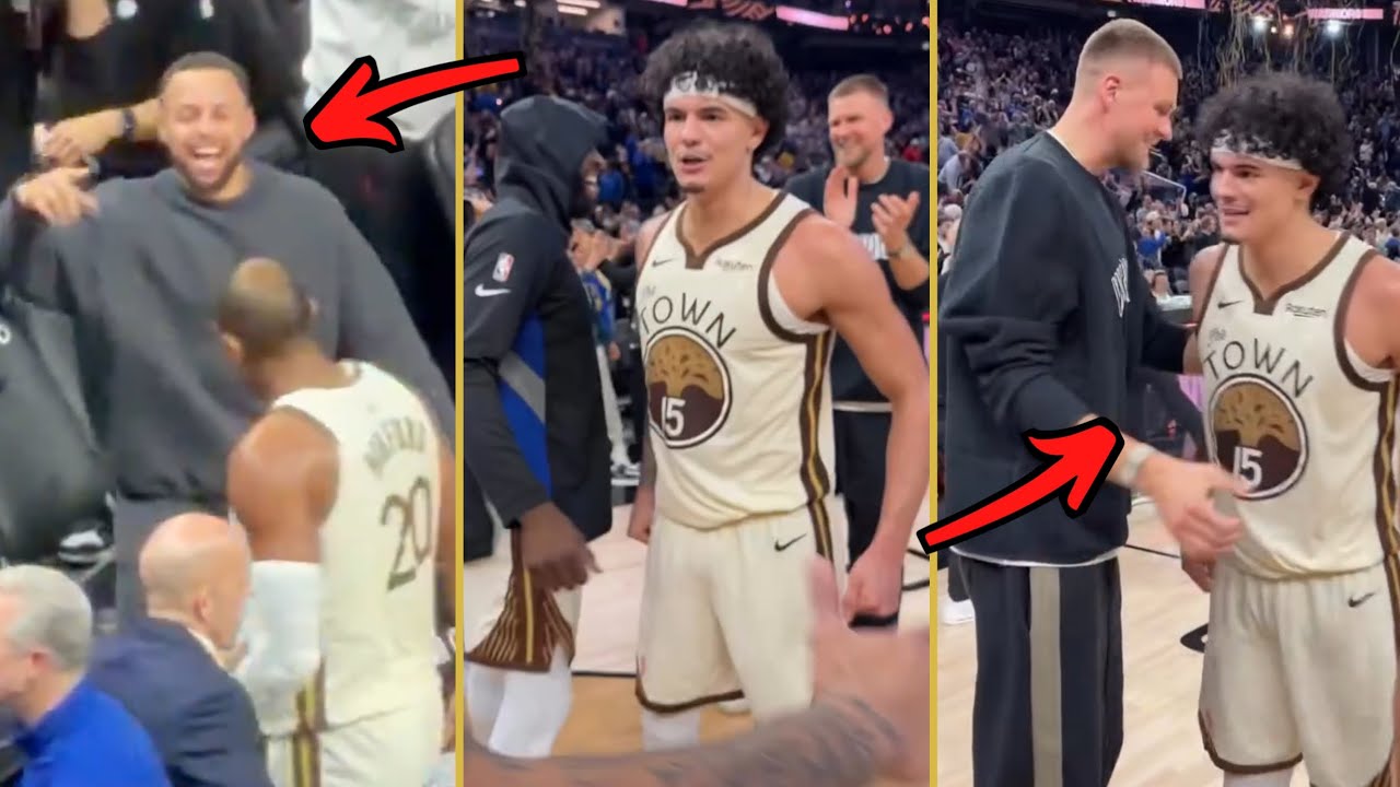 Steph Curry, Kristaps Porzingis & Golden State Warriors Celebration After CRAZY WIN vs. Memphis!