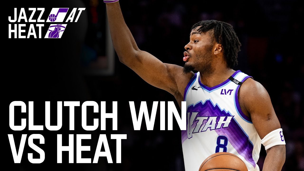 CLUTCH BUCKET TO WIN vs HEAT 😳🌴 | UTAH JAZZ