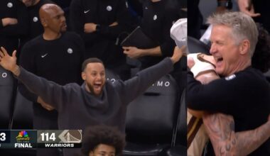 Steph Curry and Steve Kerr hyped after Gui Santos GAME WINNER vs Grizzlies