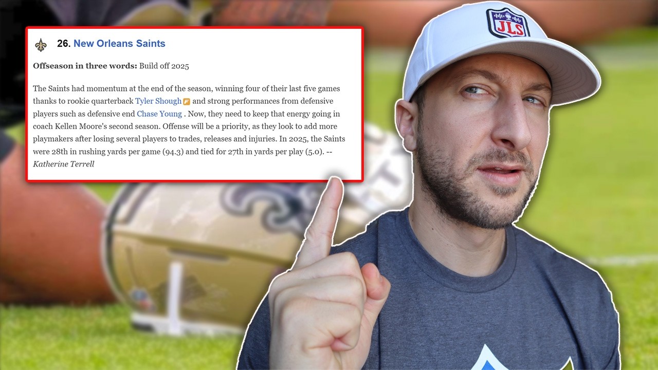 ESPN Ranked the Saints HERE in 2026 NFL Power Rankings | James Skrmetta Reacts