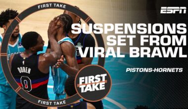 BREAKING 🚨 Suspensions laid out for players involved in Pistons-Hornets brawl | First Take