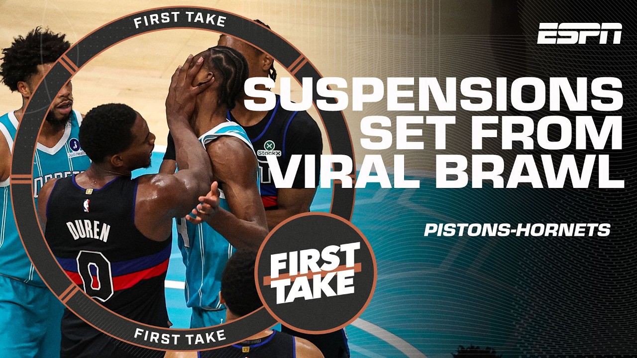 BREAKING 🚨 Suspensions laid out for players involved in Pistons-Hornets brawl | First Take