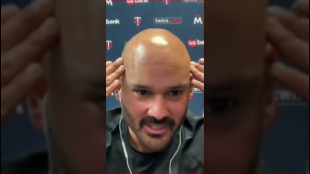 “Do you really want to see a thumb with a mustache on the mound????” #mlb #mntwins #bald