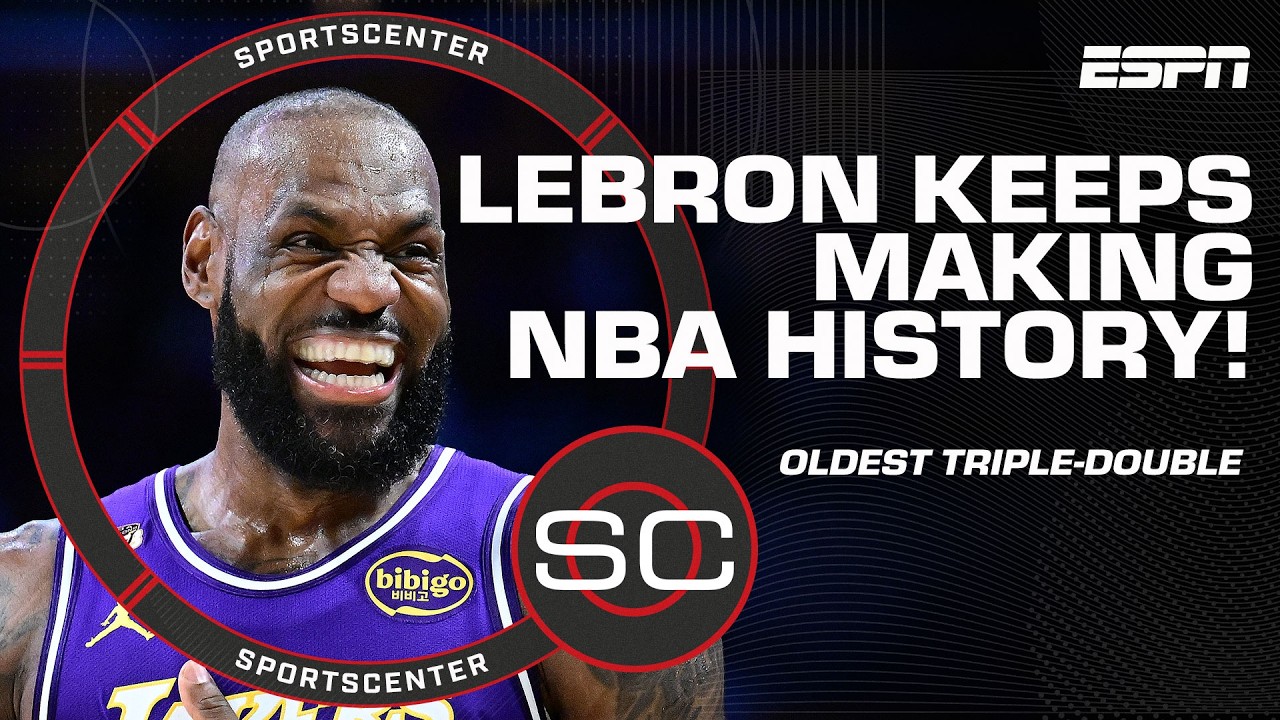 LeBron James keeps MAKING HISTORY 📈 Becomes oldest player to score a triple-double | SportsCenter