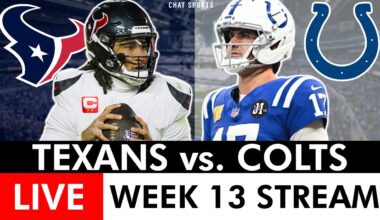 Texans vs. Colts Live Streaming Scoreboard, Play-By-Play & Highlights | NFL Week 13 Stream On CBS