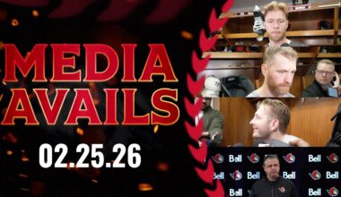 Claude Giroux, Nikolas Matinpalo, Linus Ullmark, Travis Green Media Availability