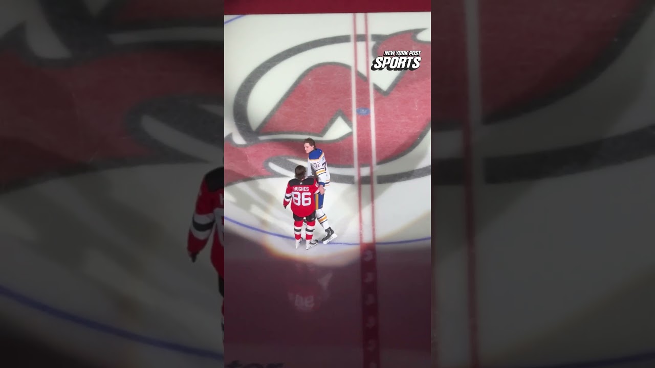 Jack Hughes brings out Tage Thompson to chants of ‘U-S-A’ at Prudential Center #shorts