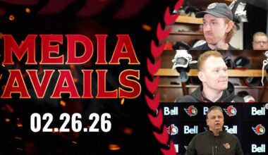 Brady Tkachuk, Jake Sanderson, Travis Green Pregame Media vs DET