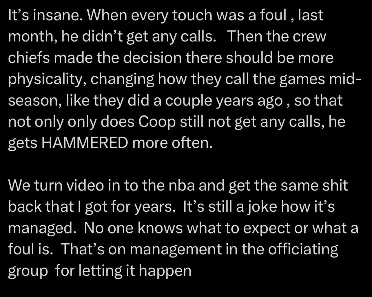 Cuban getting fed up with Coop’s rookie whistle