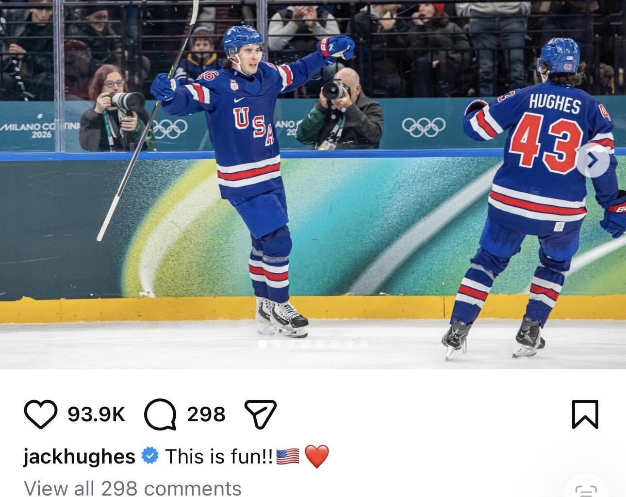Jack Hughes on Instagram: This is fun!!🇺🇸❤️
