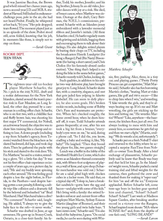 Schaffer made the "Talk of the Town" in the New Yorker. This is quite the literary feather in an already very confidently worn cap!