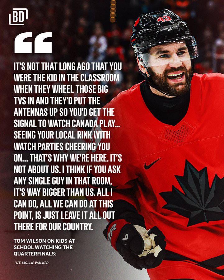 [BarDown] Tom Wilson on kids at school watching the quarterfinals.