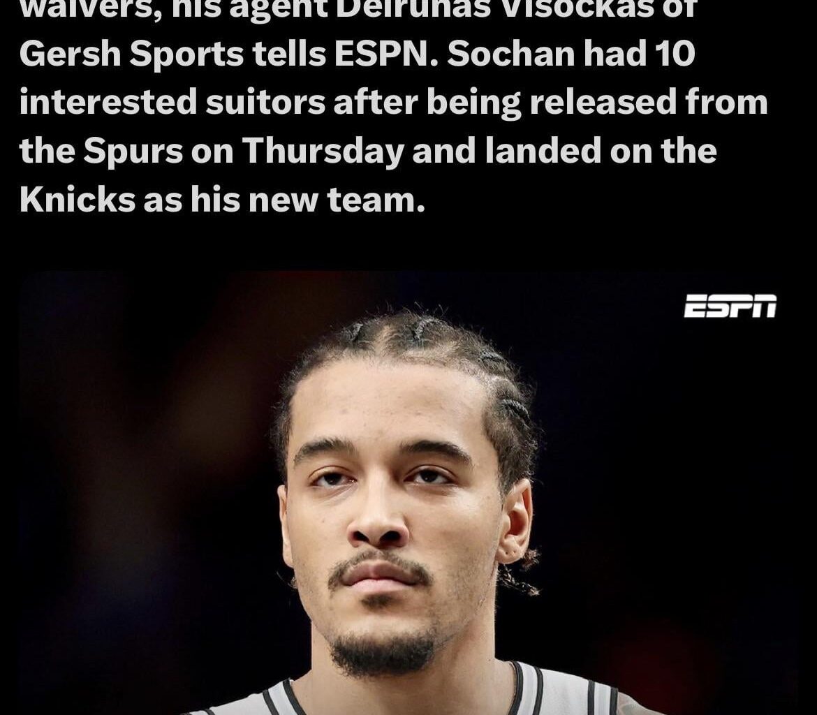 Shams reports Jeremy Sochan to the Knicks.