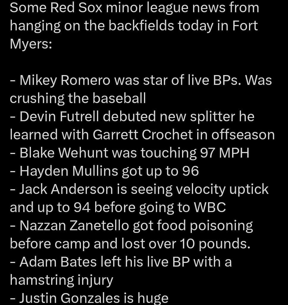 Red Sox spring training today recap