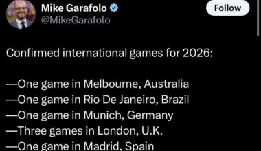 Are we getting an international game next season?