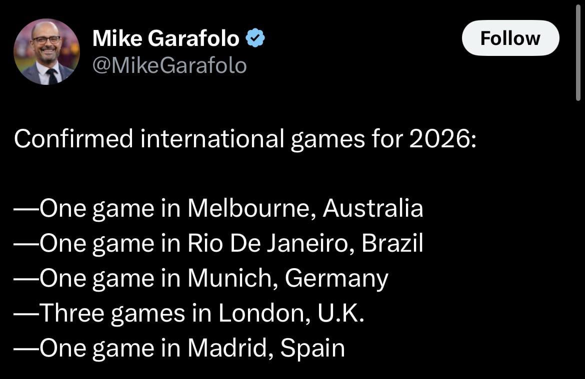 Are we getting an international game next season?
