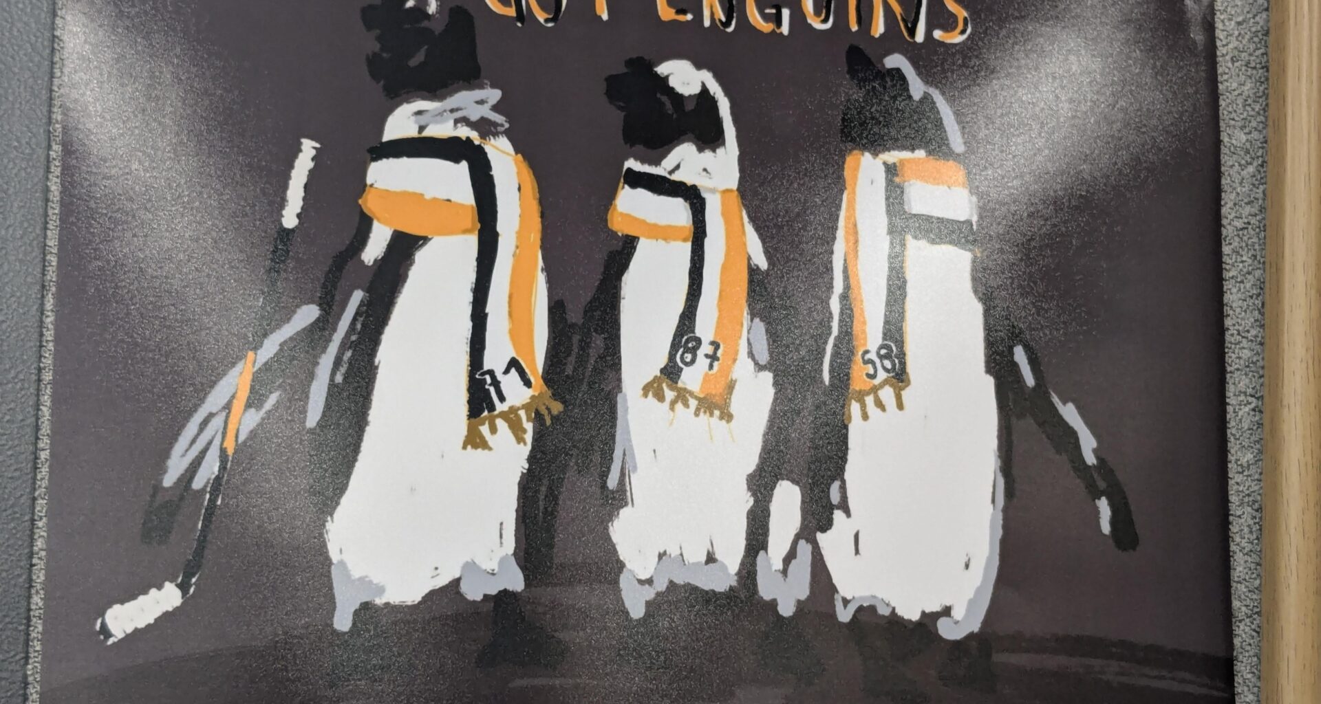 The Penguins Penguins have made it up on a wall!