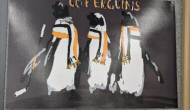 The Penguins Penguins have made it up on a wall!