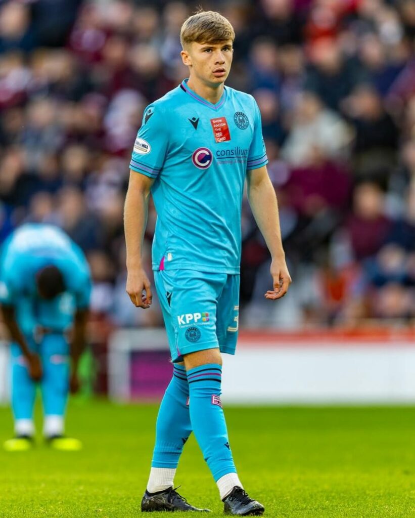 Evan Mooney playing for St. Mirren (Photo via Mooney on Instagram)
