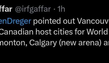 Vancouver is a candidate to host the World Cup of Hockey in 2028 @irfgaffar + @DarrenDreger [X/Twitter]