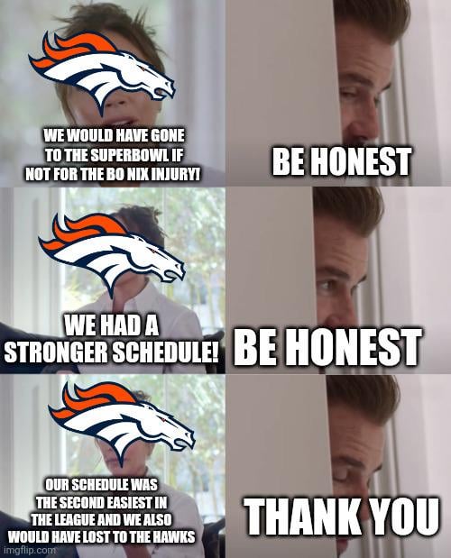 Broncos fans are just the pot calling the kettle black when they bring up strength of schedule