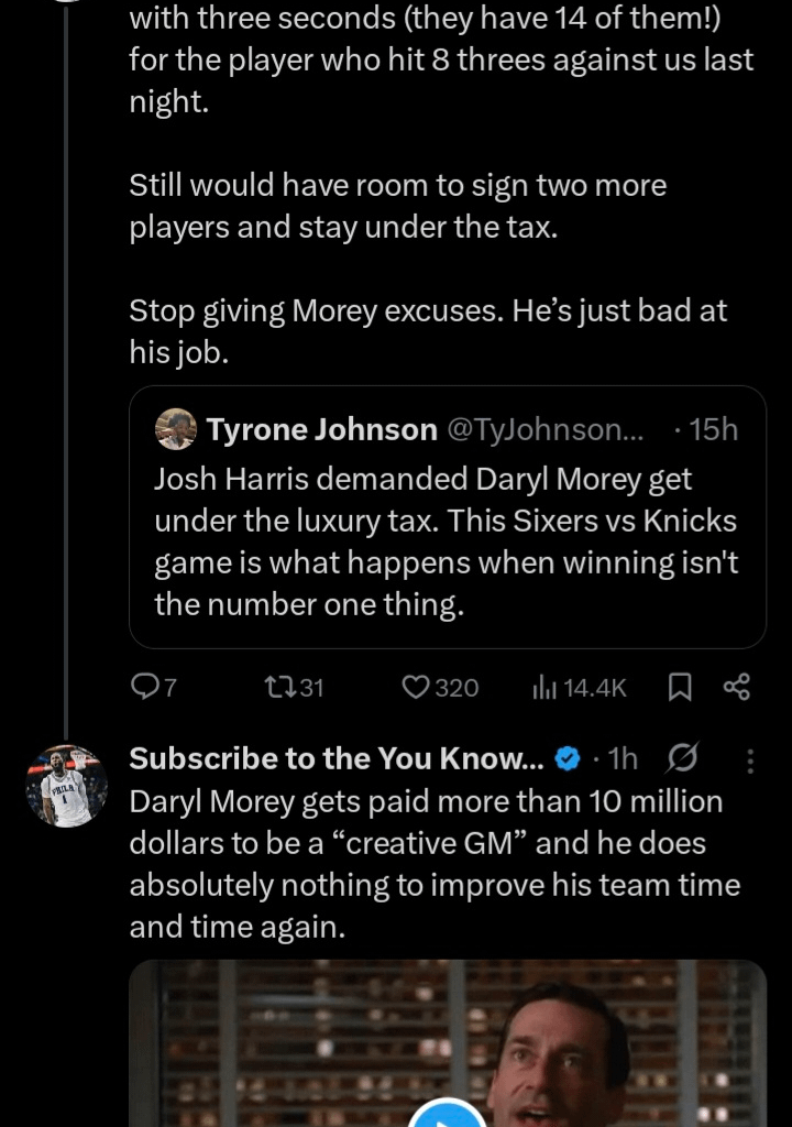 We're in a loop of selling guys for seconds, then using those seconds to dump bad contracts