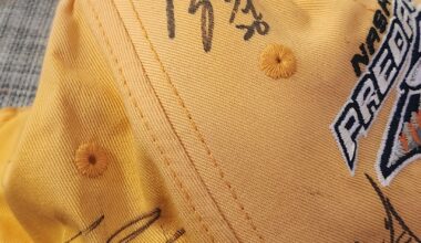 Signatures on hat from around 10-15 years ago. Who are some of these signatures? Not sure on some of them.