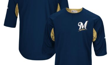 75% off Brewers Majestic Authentic 3/4-Sleeve Batting Practice Jerseys