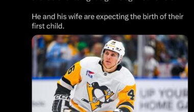 [Penguins PR] Forward Blake Lizotte (personal) will not be available for tonight’s game against Buffalo. He and his wife are expecting the birth of their first child.