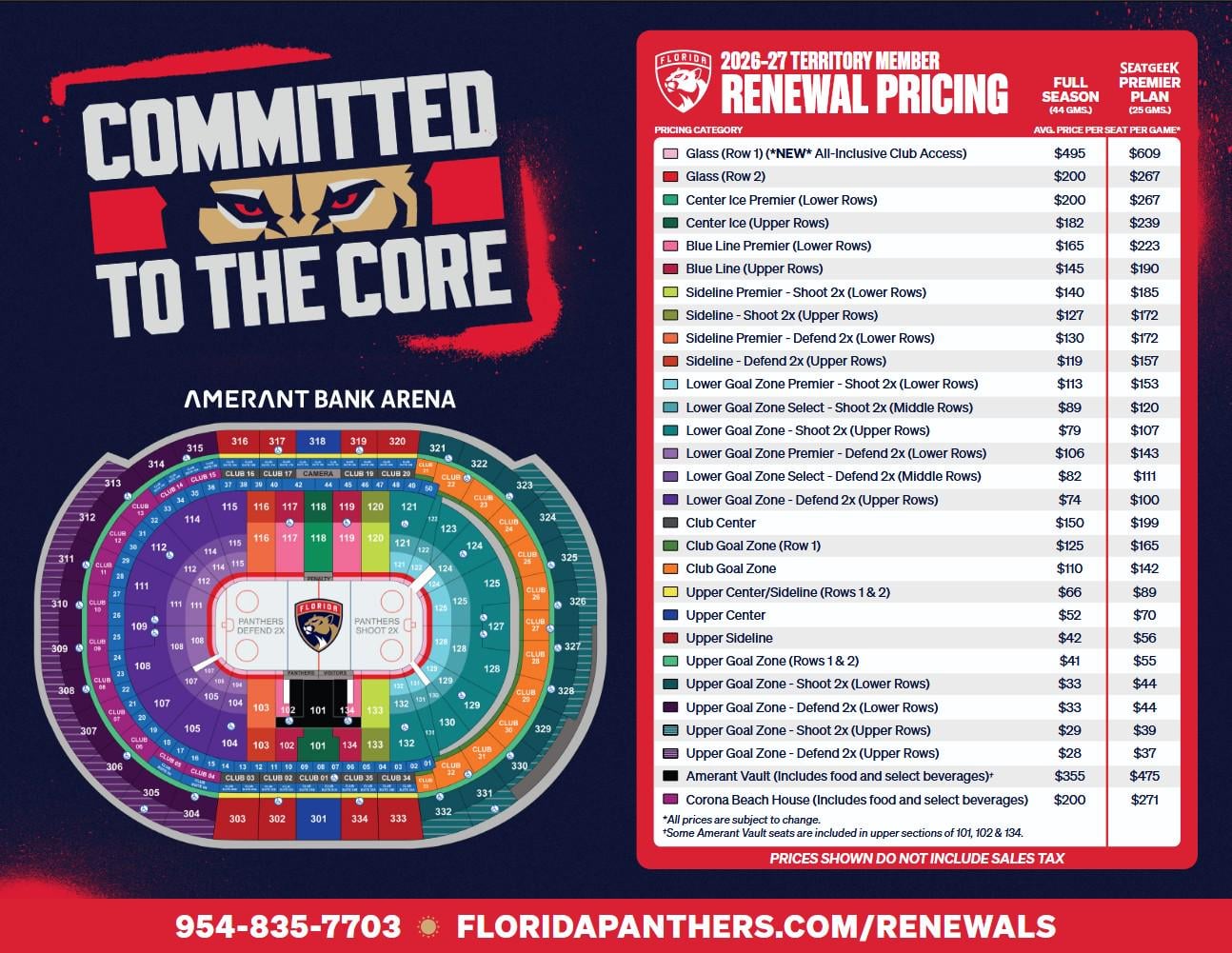 26-27 Season Ticket Renewal prices
