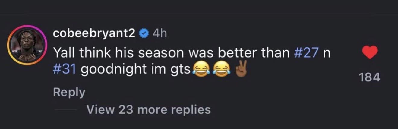 Cobee Bryant speaks on the DROY award