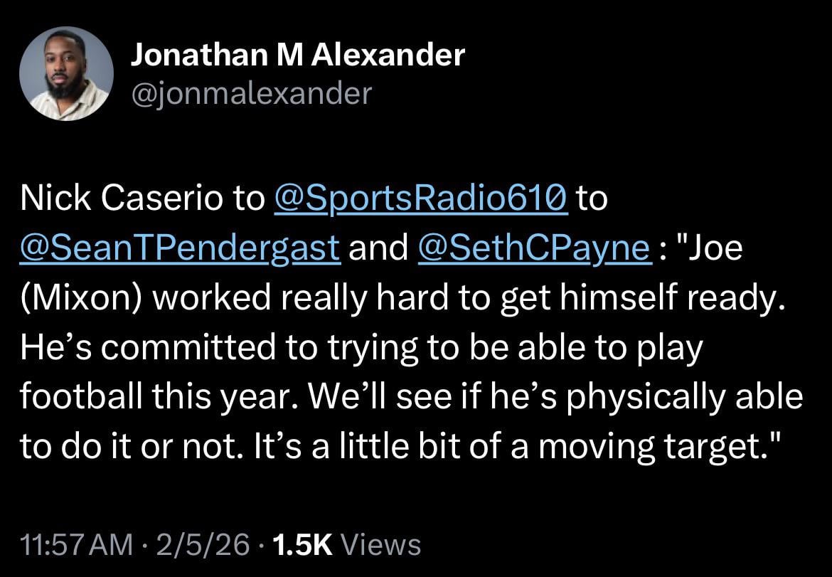 Caserio on Joe Mixon