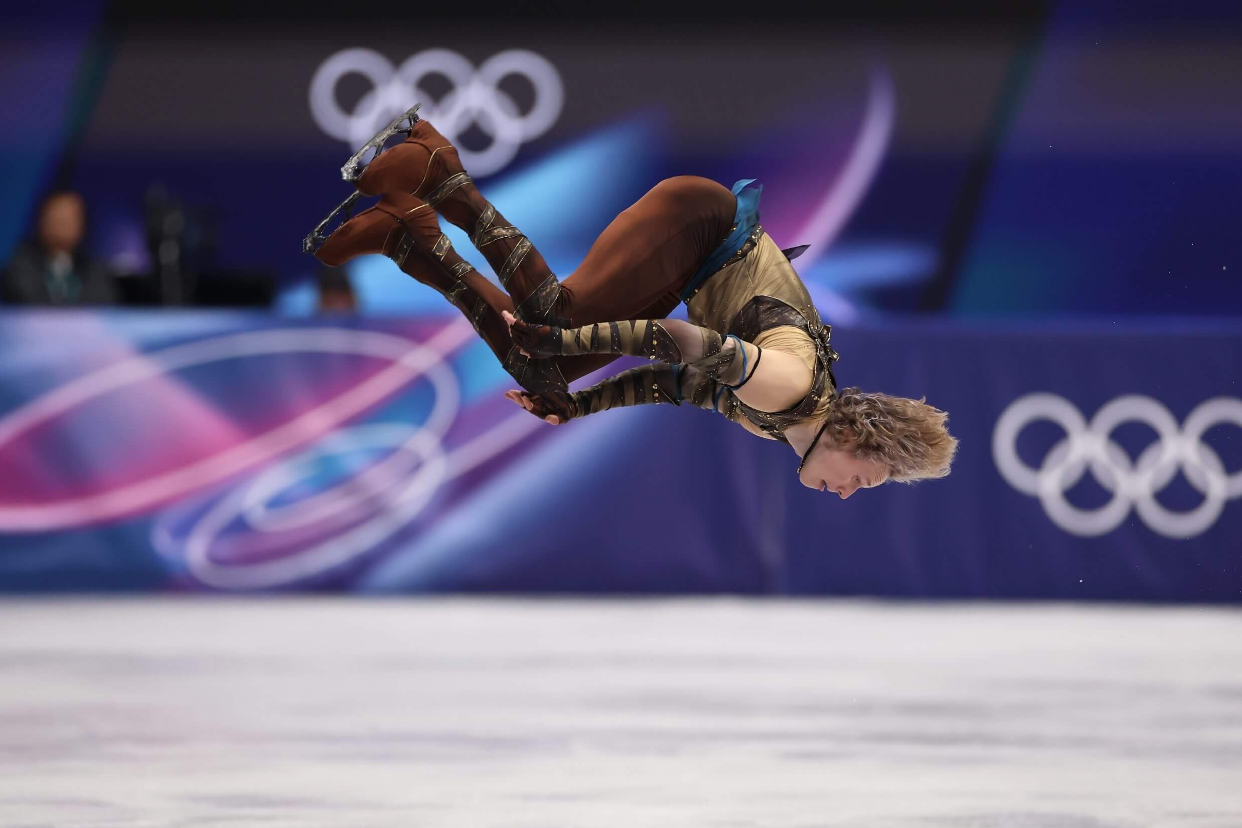 Ilia Malinin of the United States competes in men’s short program at Milano Ice Skating Arena. (Dean Mouhtaropoulos / Getty Images)