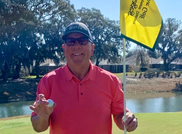 Keith Grenke had a big smile after getting his sixth hole in one.