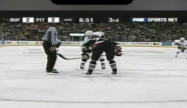 Throwback to Mario scoring against the Sabers right from the faceoff