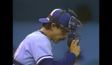 [Highlight] Buck Martinez breaks his leg after colliding with Mariners baserunner Phil Bradley, yet still manages to get both outs in the 9-2-7-2 double play