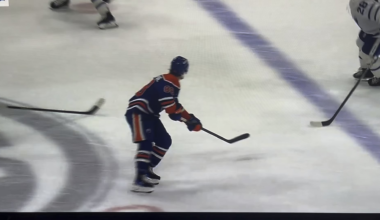 Mangiapane stops up on Stolarz, Stolarz and OEL don’t like it.