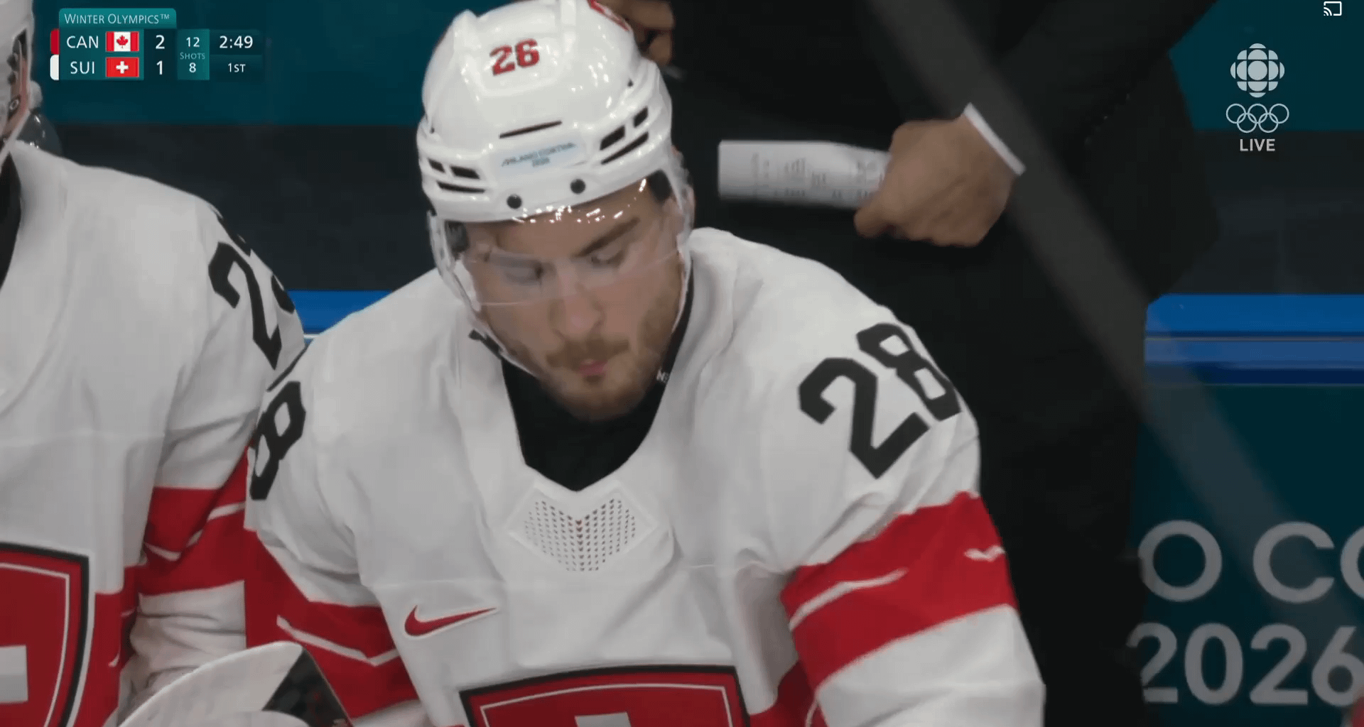 [CAN vs SUI] Meier gets involved physically as he nails McDavid with a big hit and later with a hit on Reinhart