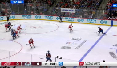 33 seconds into the game Raymond sets up Kasper for the 2 on 1 tap in!