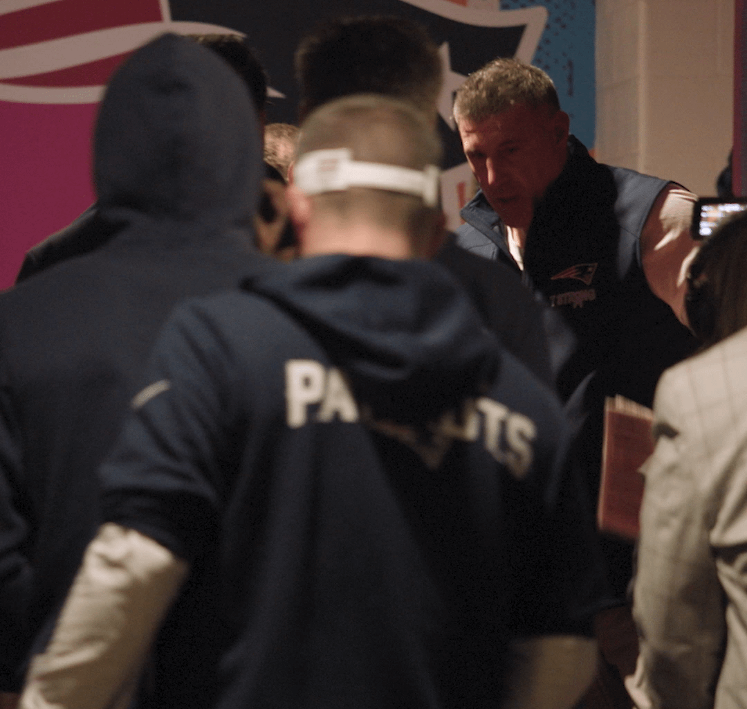 Mike Vrabel Waits Outside Locker Room for All of His Players After Losing Super Bowl LX